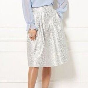 Eva Mendes for New York & Company Silver A-Line Skirt Size 6 NWT